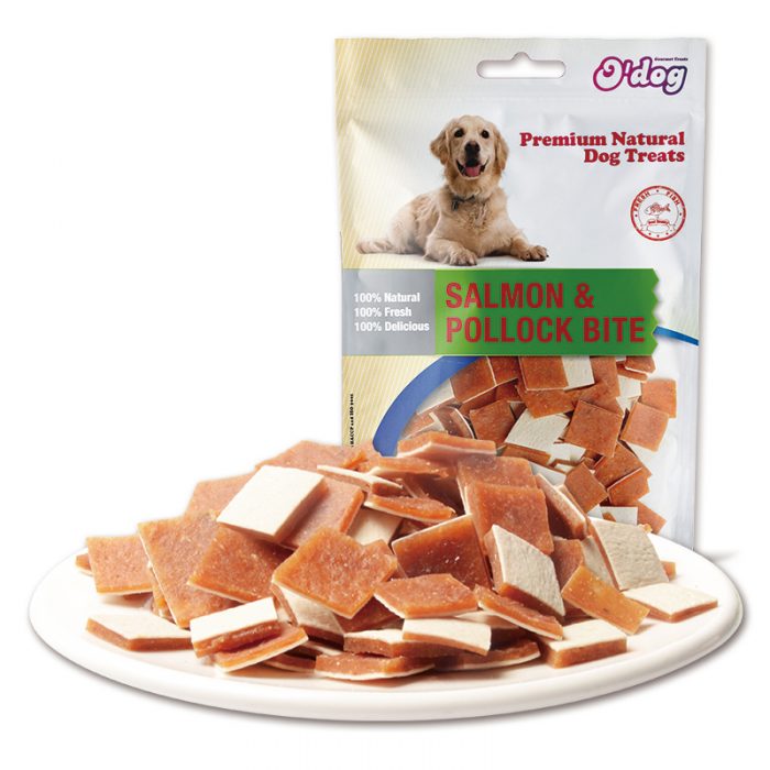 Salmon and Pollock Bite Shandong Supplies Best Selling for dog premium natural dog dental training treats O'dog myjian