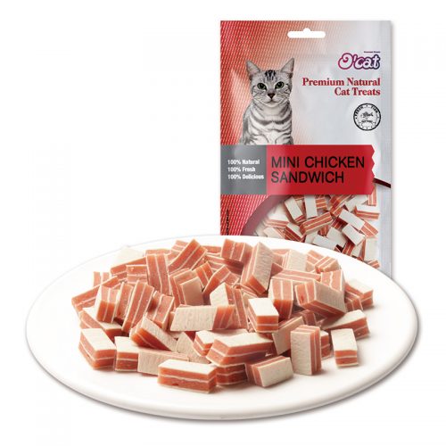 Chicken meat mini sandwich cat treats high nutrition pet food treat wholesale cat snack the best partner with cat food